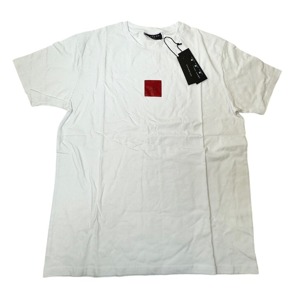 The Couture Club Box Label T-Shirt in white/red Brand New Sz XL